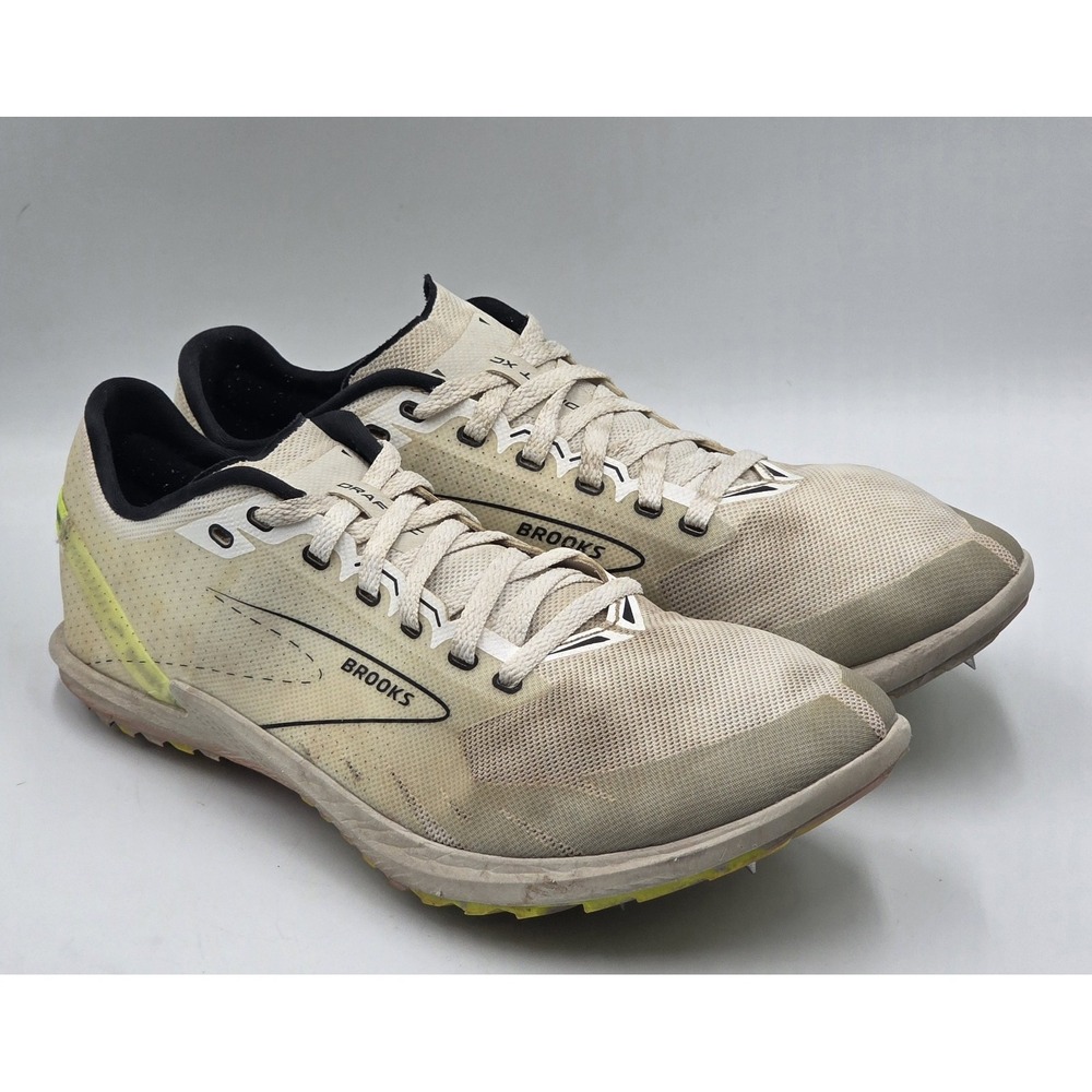 Brooks Draft XC Cross Country Spikes White Black Men's 9 1000391D129